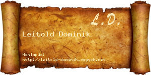 Leitold Dominik névjegykártya